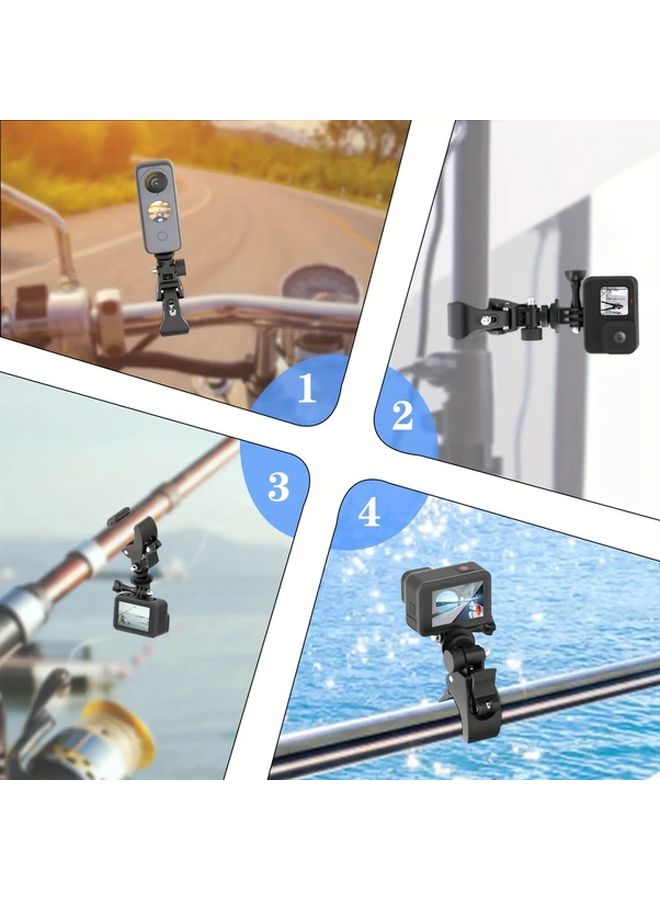 Black Sports Camera Single Strong Clamp Mount 1 4 Inch Interface for GoPro 13 Insta360 X5 Action Camera Accessory Adjustable Holder - Image 2
