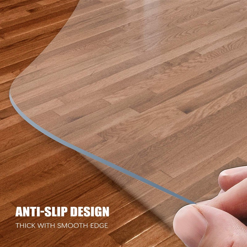 Kuyal Clear Chair mat for Hardwood Floor 46 x 60 inches Transparent Floor Mats Wood/Tile Protection Mat for Office & Home (46" X 60" Rectangle) - Image 5