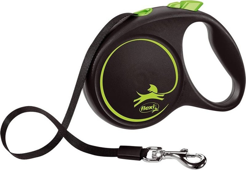 Black Design Striped Automatic Walking Collar Green-Black 5m Small