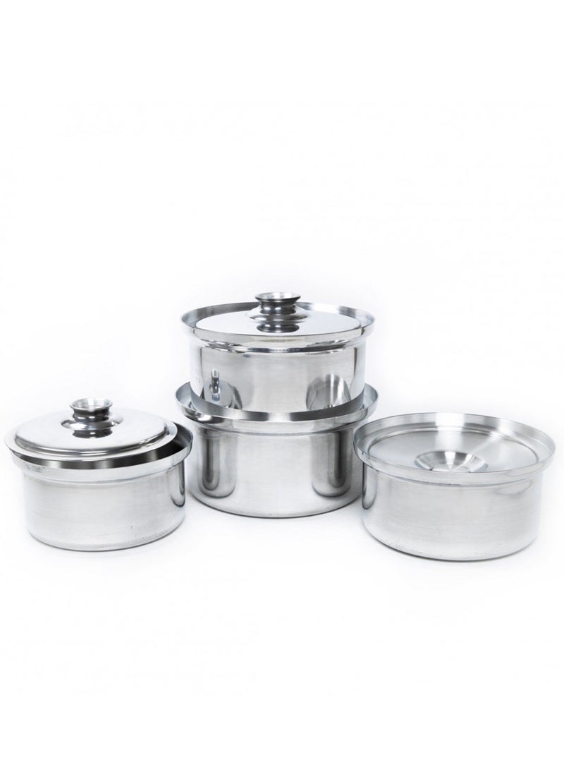 4-Piece Aluminum Pot Set (Medium and Large Sizes, Made in Egypt) – Sizes: 22, 24, 26, and 28 cm. - Image 2
