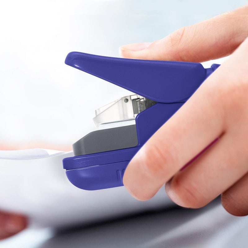 Plus Paper Clinch Compact Staple-Free Stapler, Blue - Image 4