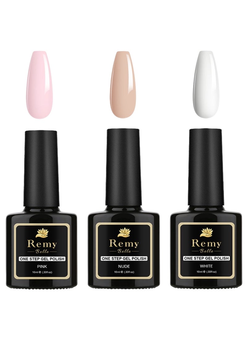 Remy Belle Remy Belle One Step Gel Set 3x10 ml, Gel Polish Top Base Coat 3 in 1, Soak Off LED UV Gel Polish  - Image 1
