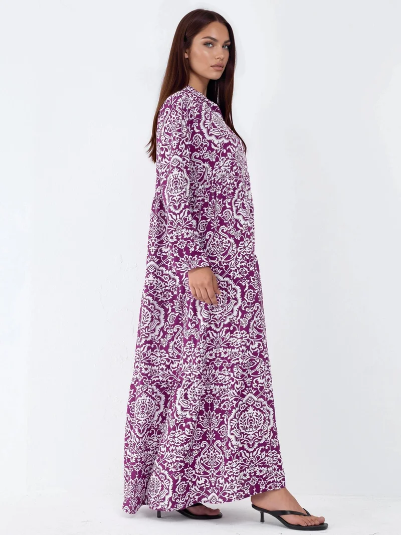 هيكاب Comfortable Patterned Maxi Dress