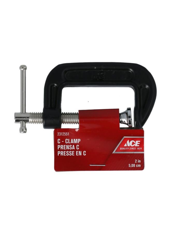 ACE Sliding T-Bar Handle Durable C-Clamp Black and Silver 2inch ACE019-CP16