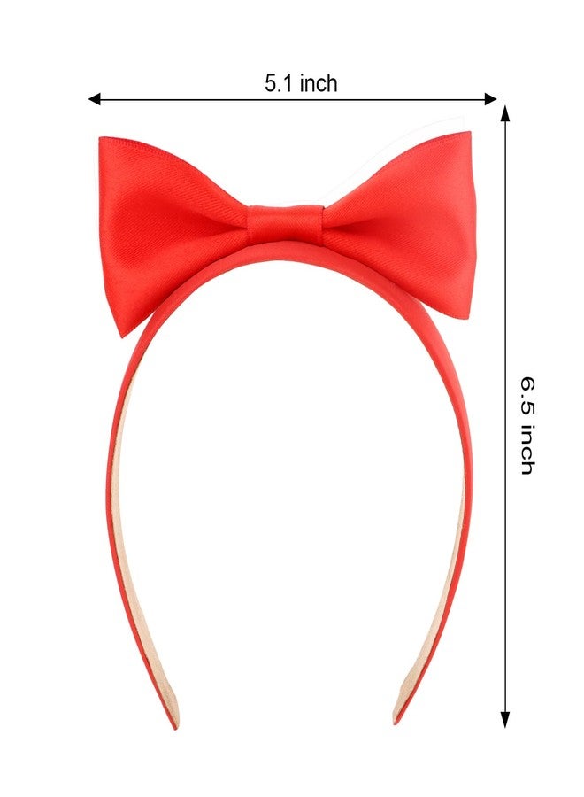 Semato رباط رأس سماتو الأحمر للفتيات - رباط شعر مزين Bow - إكسسوارات شعر للفتيات الصغيرات - Image 2