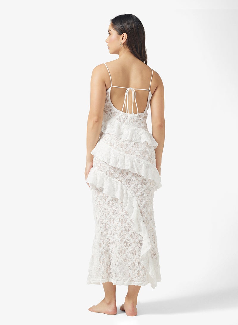 فستان شاطئ بكشكشة كروشيه