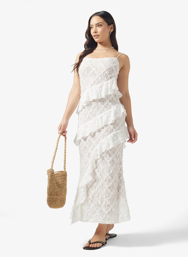 فستان شاطئ بكشكشة كروشيه