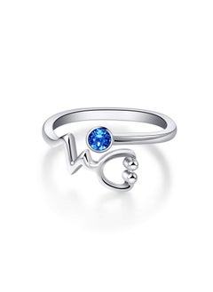 Sterling Silver Heartbeat Ekg Stethoscope Ring Embellished With Simulated Sapphire Birthstone Crystal From Austria Medical Jewelry For Doctor Nurse Medical Student Rn Nurse Gifts For Women - pzsku/Z78CD7004C1A1AAB0D1A6Z/45/_/1714988003/b1074c8d-e195-40da-9921-9e2ed0f23a30