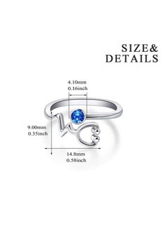 Sterling Silver Heartbeat Ekg Stethoscope Ring Embellished With Simulated Sapphire Birthstone Crystal From Austria Medical Jewelry For Doctor Nurse Medical Student Rn Nurse Gifts For Women - pzsku/Z78CD7004C1A1AAB0D1A6Z/45/_/1714988014/9451531f-d721-4aaa-8dc2-2d98900d27d2