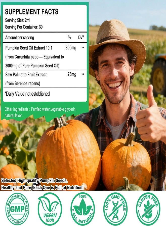 WellVeraVida Pumpkin Seed Oil with Saw Palmetto Drops-High Concentrated Pumpkin Seeds Oil Supplement for Hair, Bladder & Prostate Health丨 Cold Pressed, High Absorption Liquid for Women & Men丨NON-GMO, Vegan, 2Fl Oz - Image 4