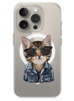 Magnetic Case for iPhone 15 Pro 6.1-inch Compatible with MagSafe Wireless Charging, Shockproof Phone Bumper Cover swag cat