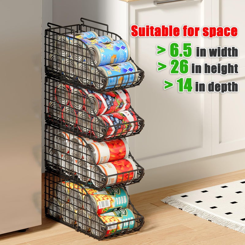 Sonyabecca 6-Pack Can Storage Organizer Pantry, Stackable Kitchen Canned Food Holder With Handles, Can Organizer For Pantry Countertop Cabinet, Beverage Drink Pop Soda Can Dispenser Patent Pending - Image 5
