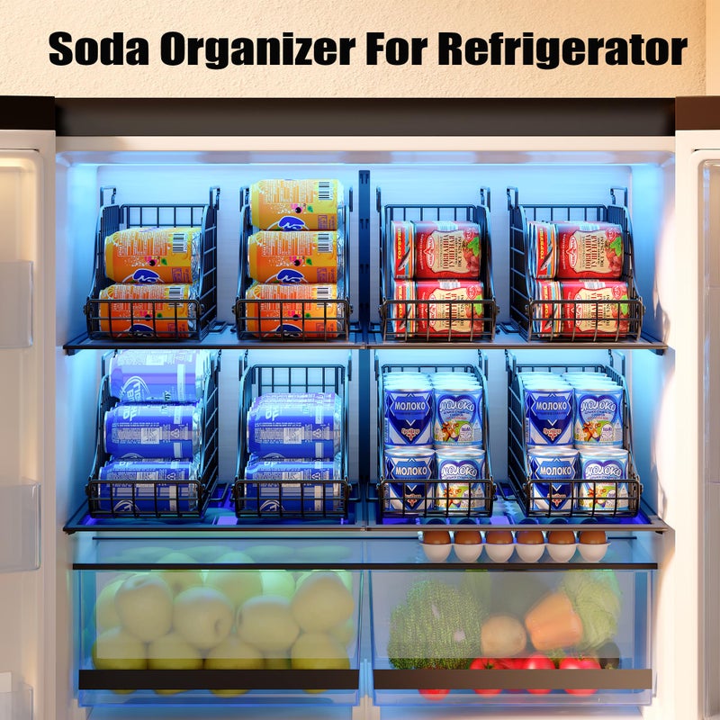 Sonyabecca 6-Pack Can Storage Organizer Pantry, Stackable Kitchen Canned Food Holder With Handles, Can Organizer For Pantry Countertop Cabinet, Beverage Drink Pop Soda Can Dispenser Patent Pending - Image 2