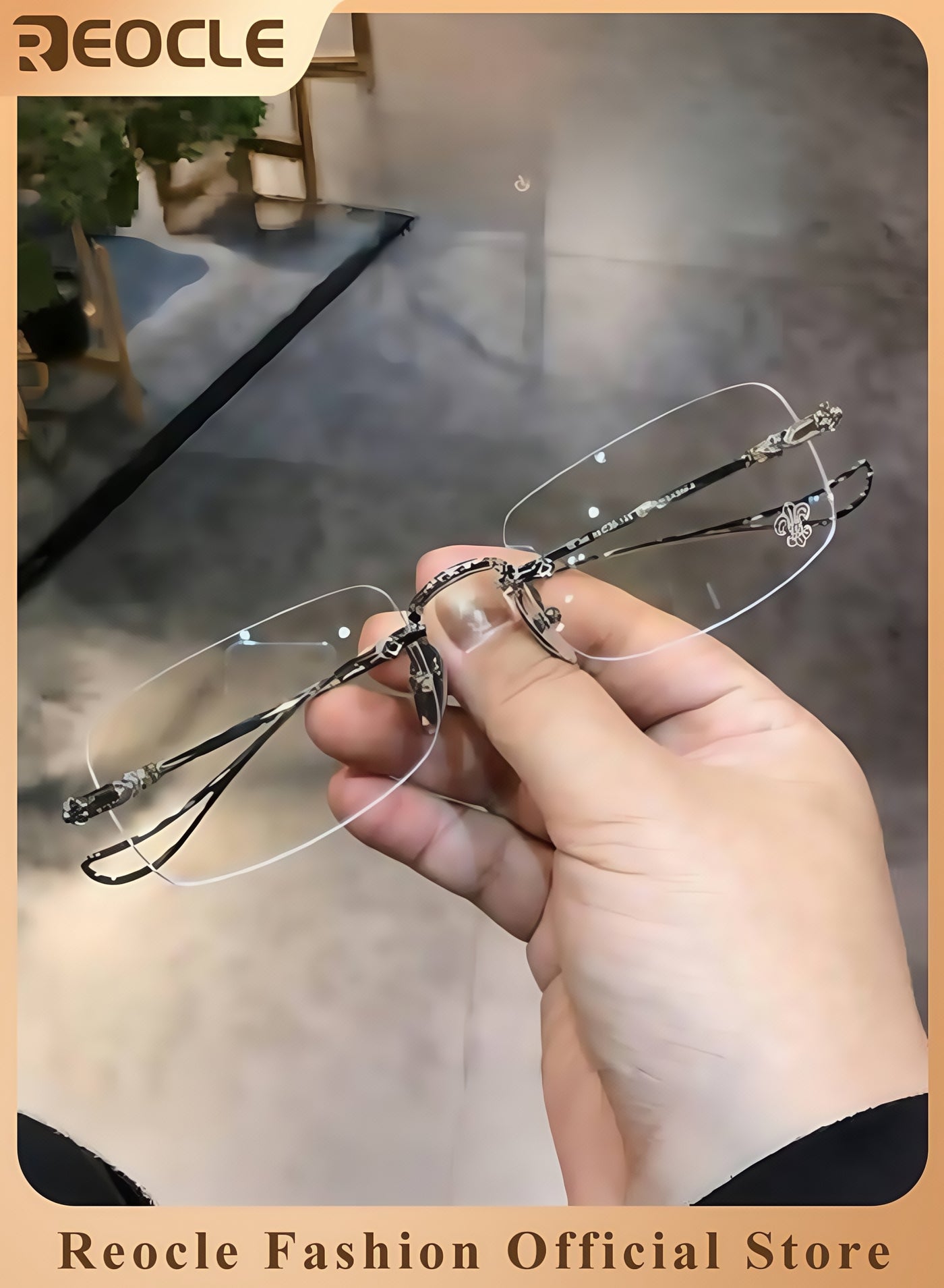 Rimless Reading Glasses Men Women Anti-Blue Ultra Light Frameless Reading Glasses Reading Aid Visual Aid Workplace Glasses Anti Fatigue Glasses with Strength for the Elderly Sliver