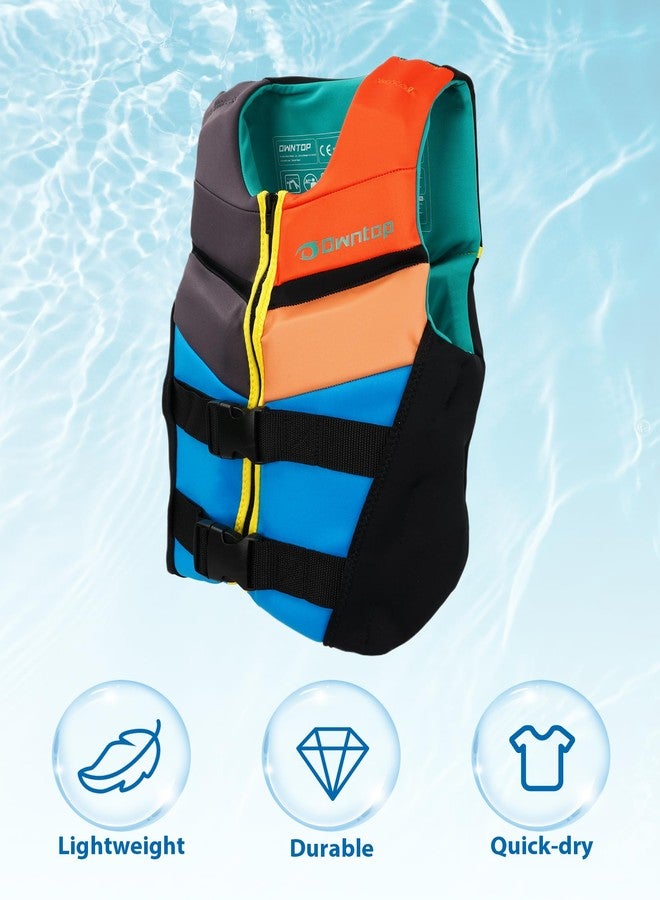 Owntop Swim Vest Youth Kids 75-125 lbs, Neoprene Swim Jacket Lightweight, Quick-Dry, Buckles Zipper for Swimming Training, Kayak, Boating, Watersports (Multicoloured, L) - Image 4