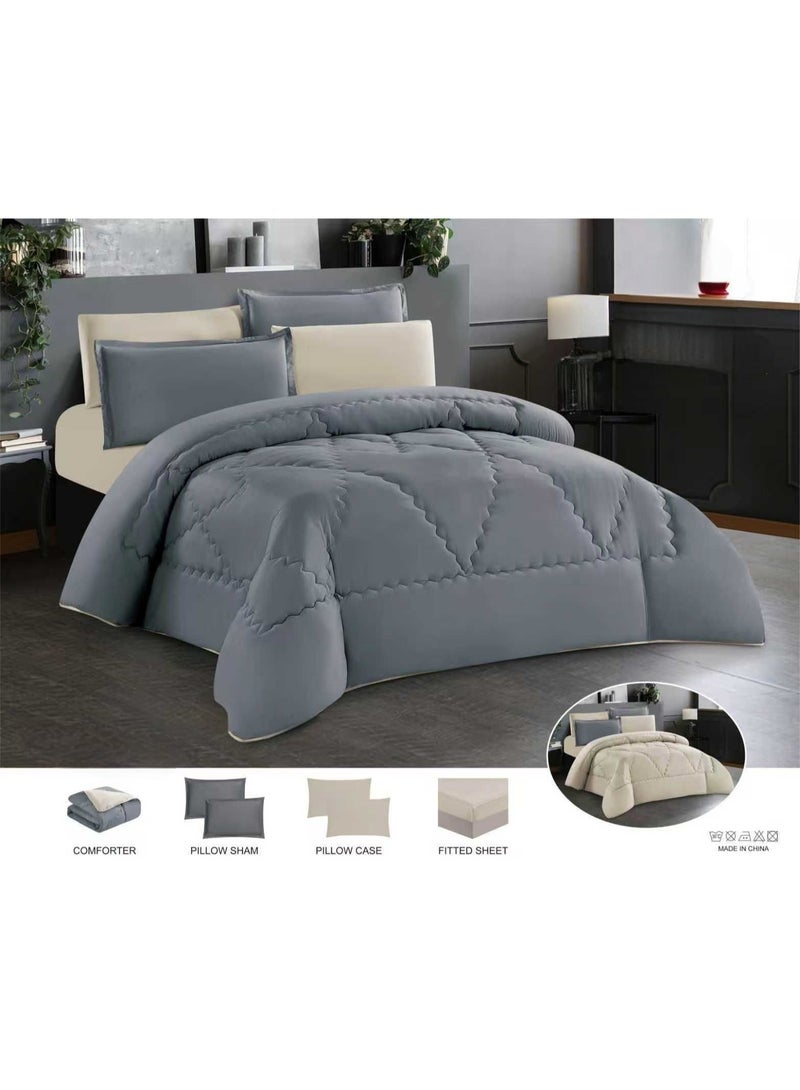 4-Piece Floral Bedding Set (Single/Twin Size) – Modern Design, 220 x 170 cm