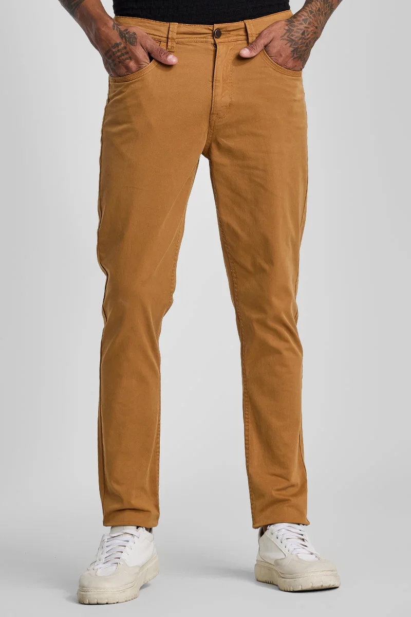 SNITCH Brown 5 Pocket Chinos