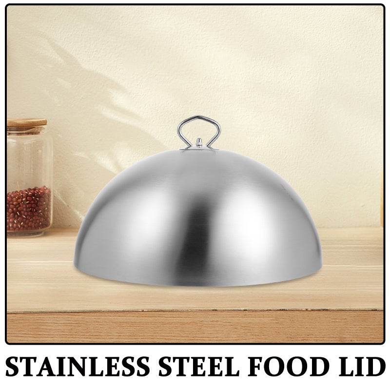 1Pc Stainless Steel Steak Cover Restaurant Food Cover Handle Food Lid - Image 2