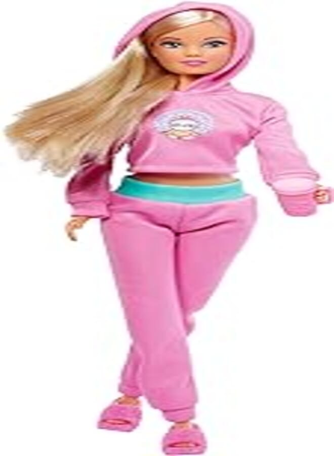 Simba 105733561 - Steffi Love Relax, Dressing Doll in Fashionable Jogging Suit, with Drink, Tablet and Cool Shoes, Doll 29 cm, from 3 Years