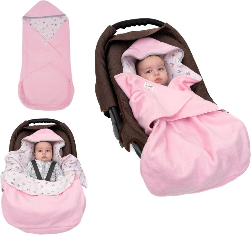 Swaddyl Car Seat Blankets for Babies Winter - Stroller Footmuff Carseat Cover Baby 5 Point Harness - Swaddle Bunting Bag (Rose) - Image 1