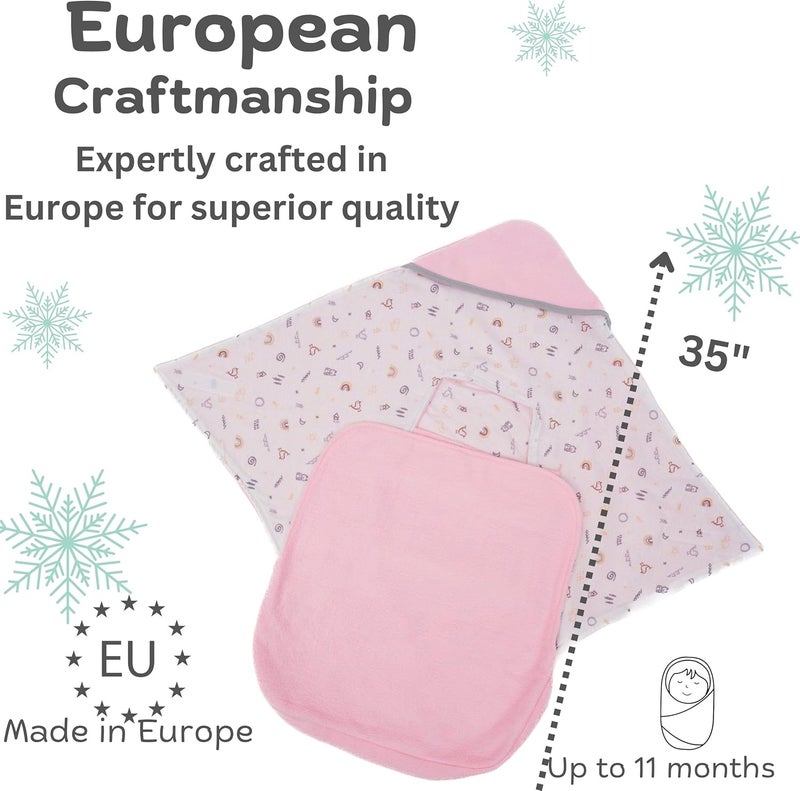 Swaddyl Car Seat Blankets for Babies Winter - Stroller Footmuff Carseat Cover Baby 5 Point Harness - Swaddle Bunting Bag (Rose) - Image 2