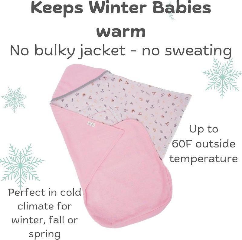 Swaddyl Car Seat Blankets for Babies Winter - Stroller Footmuff Carseat Cover Baby 5 Point Harness - Swaddle Bunting Bag (Rose) - Image 3