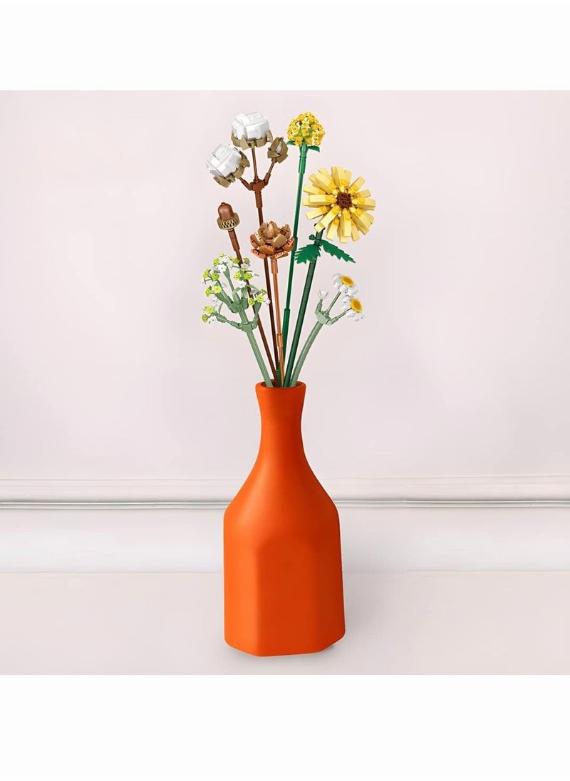 Generic - Mini Bricks Flower Bouquet Building Sets, Artificial Flowers Building Blocks, Decoration Home, 646 Pcs Botanical Collection for Adults, Not Compatible with Lego (Cotton/Pine Cone/Gerbera/Craspedia) - Image 1