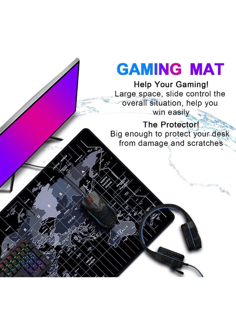 Captaintech World Map Design Mouse Pad (900x400x3mm) - Extra Large Non-Slip Desk Mat for Keyboard & Mouse | Premium Gaming/Office Surface (Upgraded Edition)  - Image 5