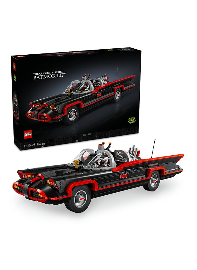 LEGO - DC باتمان: مجموعة سيارة باتموبيل الكلاسيكية من سلسلة التلفزيون، طقم نموذج قابل للجمع للبالغين للبناء مستوحى من مركبة عرض التلفزيون عام 1966، هدية إبداعية للأبطال الخارقين للرجال والنساء 76328 - Image 1