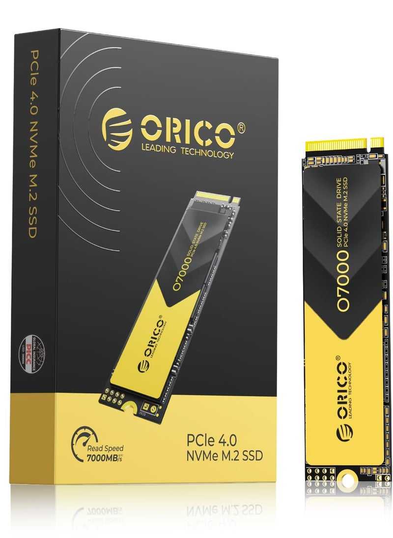 Orico - ORICO 2TB NVMe SSD PCIe 4.0- Up to 7000MB/s, M.2 SSD 2280 PCIe 4.0X4 Internal Solid State Drive SSD, Fast Heat Dissipation, Compatible with macOS Windows for Gamers and Creators-O7000 (2TB) - Image 1