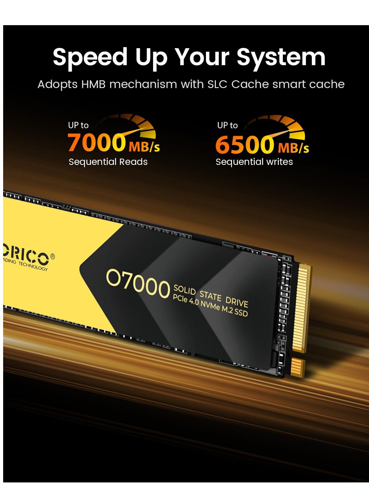 Orico ORICO 2TB NVMe SSD PCIe 4.0- Up to 7000MB/s, M.2 SSD 2280