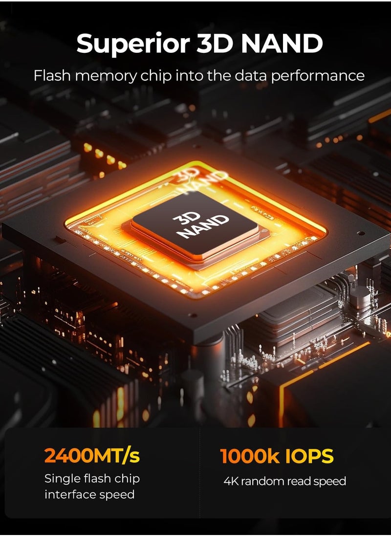 Orico - ORICO 2TB NVMe SSD PCIe 4.0- Up to 7000MB/s, M.2 SSD 2280 PCIe 4.0X4 Internal Solid State Drive SSD, Fast Heat Dissipation, Compatible with macOS Windows for Gamers and Creators-O7000 (2TB) - Image 1