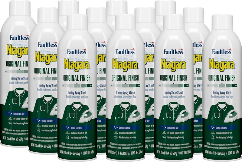 Niagara Liquid Starch Iron Spray (20 oz, 12-Pack) - Starch Spray Iron Aid: Non-Flaky/Clogging | Durafresh Scent - Original Hold Iron Out Spray - Iron Spray Pack for Clothes & Fabrics - Image 1