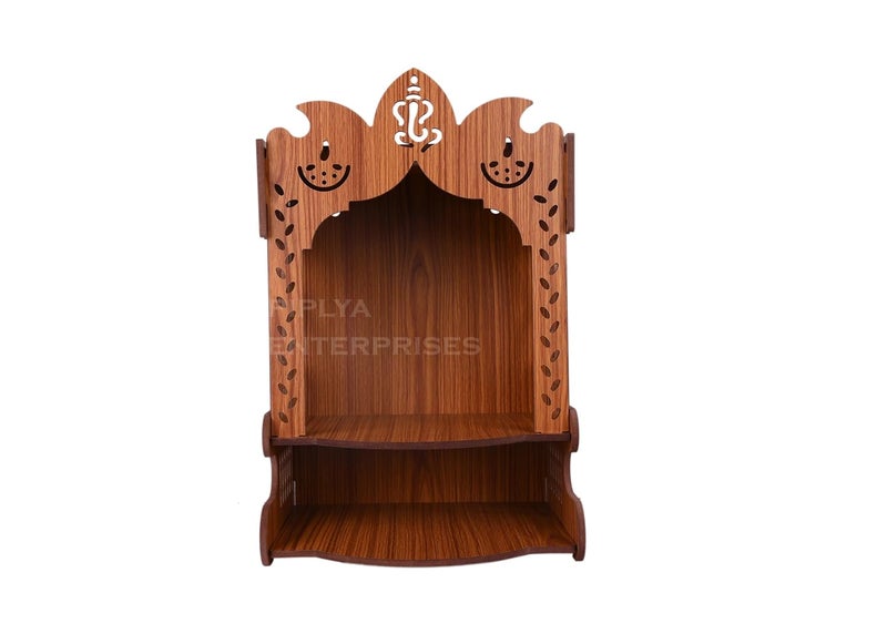AR ART AR ART Dummy 1 Beautiful Home Decor Wooden Pooja Stand for Home Pooja Mandir for Home Temple for Home Office Puja Mandir for Home Wall Mounted Size L1050 W825 H1425 Inch Light - Image 3