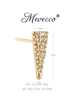Mevecco Women Earrings Gold Stud 14K Gold Filled Small Simple Handmade Hypoallergenic Everyday Jewelry  - Image 4