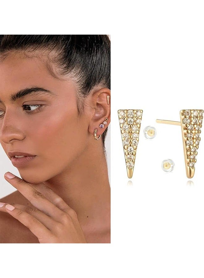 ميفيكو المرأة Huggie أقراط الذهب هوب النائم 14K الذهب شغل صغيرة بسيطة اليدوية هيبوالرجينيك مجوهرات يومية - Image 3