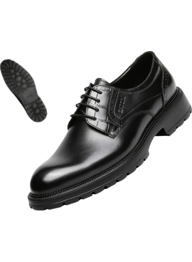 Satchi Men'S Shoes, Thick-Soled Men'S Leather Shoes, Height-Increasing Shoes, Men'S Business Formal Shoes, 402262191Z, Black, Size 40 - Image 1