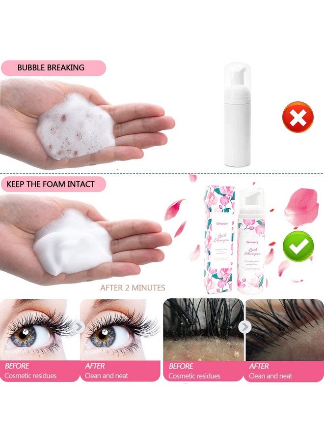 Qiveaory 120Ml4.04Fl.Oz Eyelash Extension Cleanser Lash Shampoo For Eyelash Extension Eyelash Brush With Cap Usb Lash Fan Mascara Brush Wash Bottle Reusable Makeup Remover Pad Paraben & Sulfate Free - Image 4