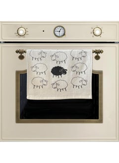 Alwan Turkish 100% Cotton Kitchen Hand Towel Set of 2 with Cute Sheep Designs  - Image 2