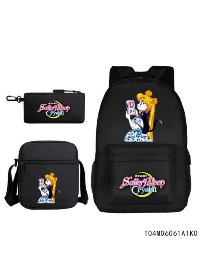 Exquisite animation-style backpack three-piece set, full of design, super storage to help travel - 224  - Image 1