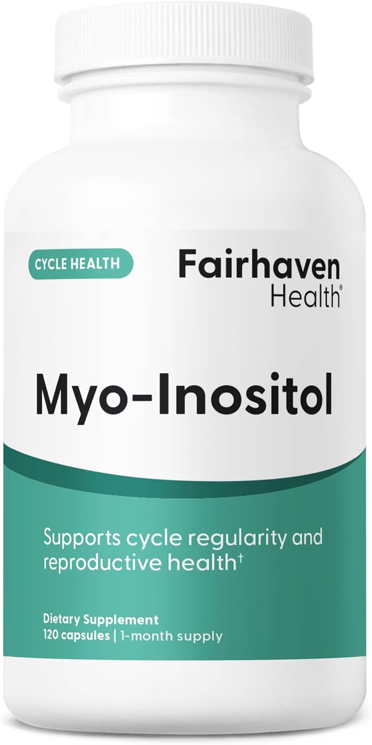 Fairhaven Health MyoInositol Supplement for Women and Men  Vitamin B8 2000mg  Vegan Inositol Powder Capsules  Gluten Dairy and Soy Free  120 Inositol Capsules - Image 1