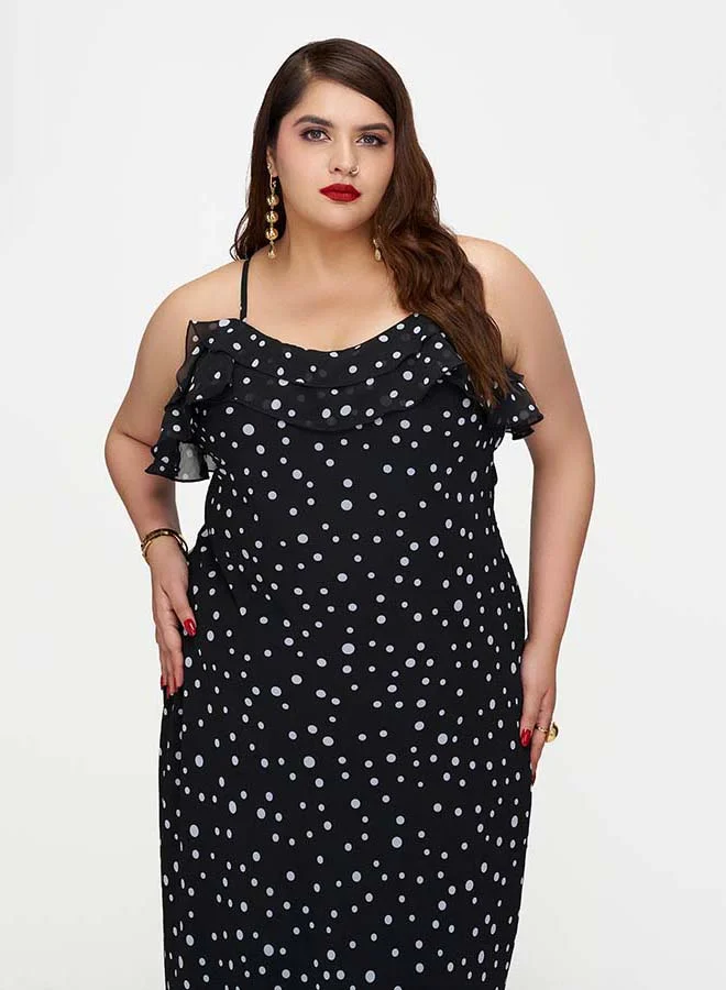 Virgio VIRGIO Georgette Maxi Ruffle Dress