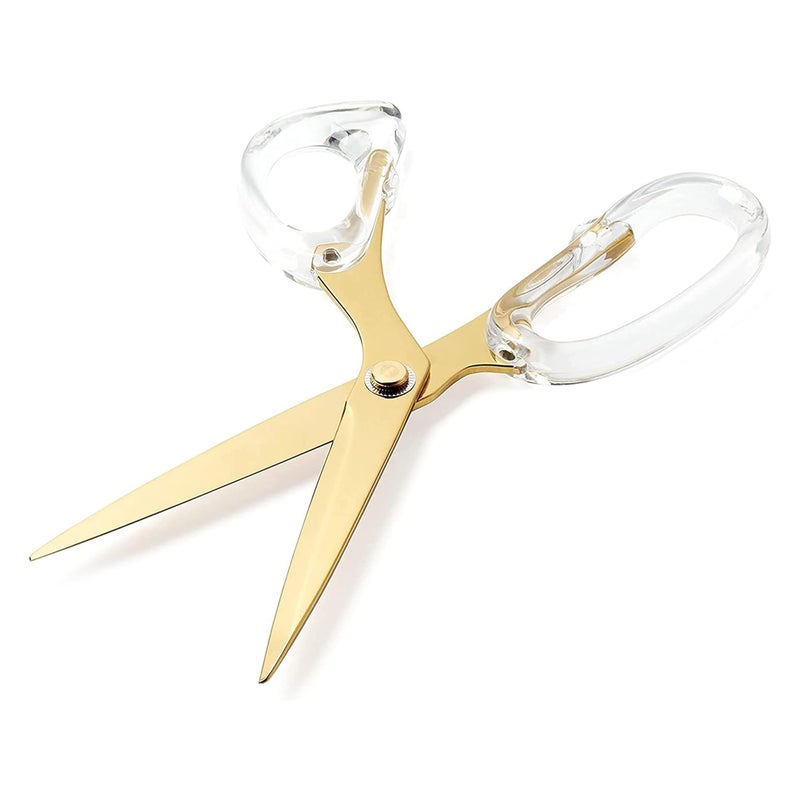 OfficeGoods 9 Stainless Steel Acrylic Scissors for Office and Home Aesthetic and Sharp All Purpose Scissors Perfect for Sewing Arts and Crafts Gold