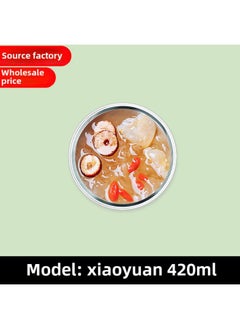 Generic High Borosilicate Glass Fresh-keeping Bowl With Lid Microwave Oven Partition Household Bento Box Family Glass Bowl Heating Lunch Box-Specifications:Small Round 420ml-Color:Blue  - Image 1
