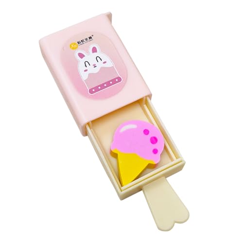 PARTEET Magic Box Pencil Eraser | Popsicle Shaped Ice Cream Drawer| Softy Shape Eraser |Birthday Return Gifts for Kids (Assorted Color) (Pack of 1), Multi-Color - Image 1