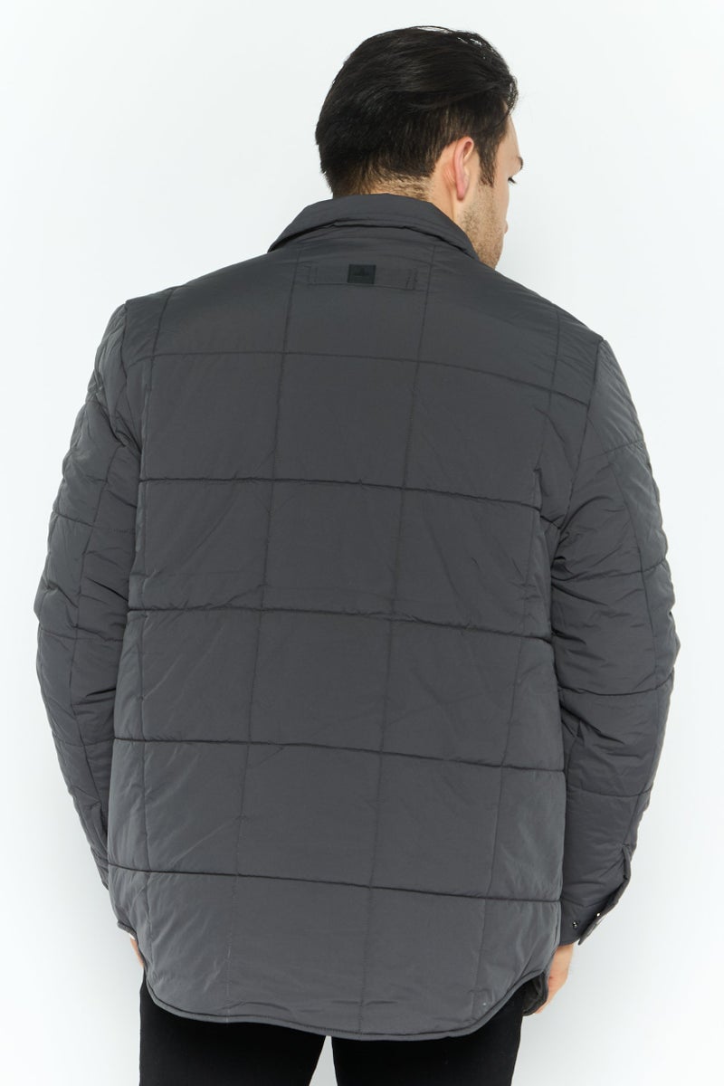 Rainforest جاكيت بافر مبطن للرجال، رمادي - Image 3