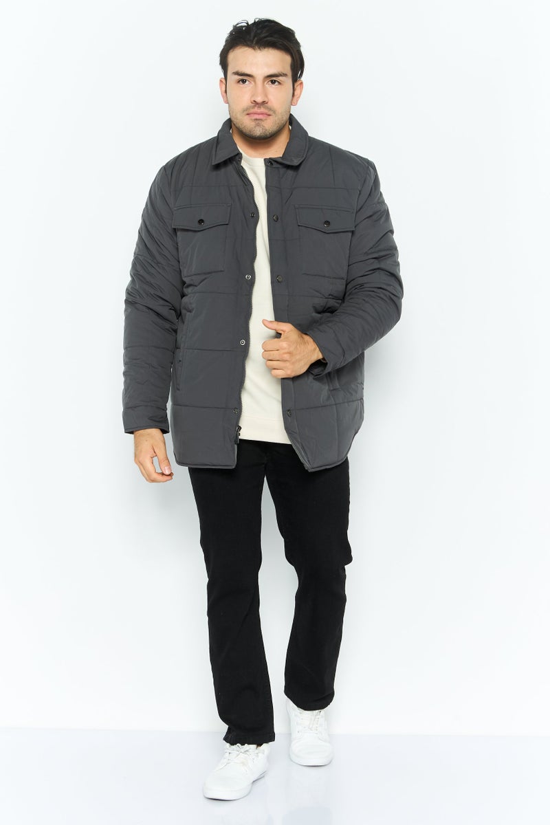 Rainforest جاكيت بافر مبطن للرجال، رمادي - Image 2
