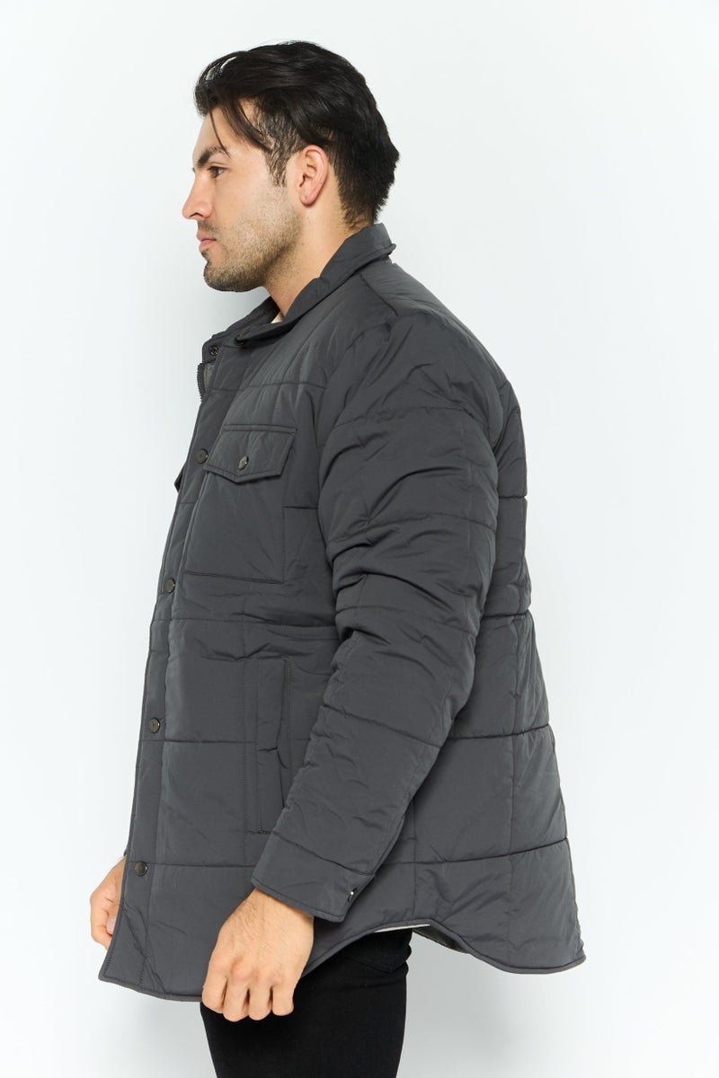 Rainforest جاكيت بافر مبطن للرجال، رمادي - Image 4