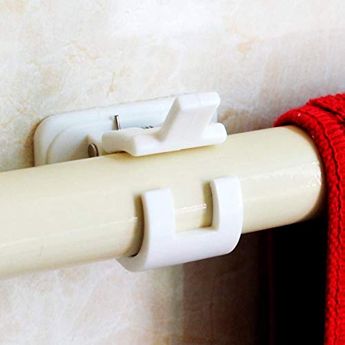 Tagve Self Adhesive Curtain Rod Holder, Fixing Rod Holder, Curtain Rod Holder, Towel Bar Hooks for Bathroom, Kitchen and Hotel (6) - Image 3