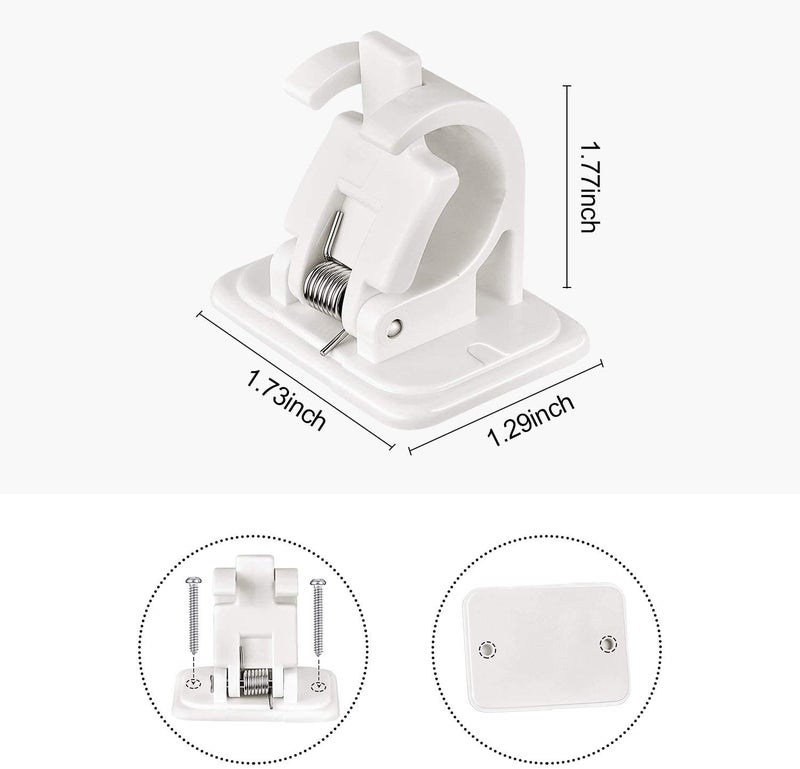 Tagve Self Adhesive Curtain Rod Holder, Fixing Rod Holder, Curtain Rod Holder, Towel Bar Hooks for Bathroom, Kitchen and Hotel (6) - Image 5